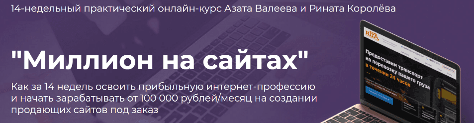 [Азат Валеев, Ринат Королёв] Миллион на сайтах (2019) [Тариф Миллионер]